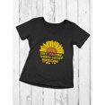 thumbnail image 4 of Cute Sunflower Graphic Shirt Summer Casual Top Girls V-Neck Fitted Women T-Shirt XX-Large Black, 4 of 5