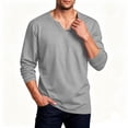 thumbnail image 6 of Long Sleeve Hippie Shirts for Men - Casual Loose Fit Soft Breathable Full Sleeves Mens V Neck Longline T Shirts Size M-5XL Gray, 6 of 6