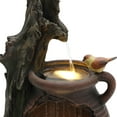 thumbnail image 5 of LuxenHome Rain Barrel with Tree and Birds 2.5-Feet Tall Outdoor Polyresin Fountains with Light, 5 of 9
