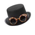 thumbnail image 2 of Vintage Goth Steampunk Hat Magician Hat Cosplay Party Supplies with Detachable Goggle for Women Men Adults (Golden Goggle), 2 of 3