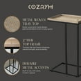 thumbnail image 5 of Open Box COZAYH Farmhouse C Couch End Table, Accent Furniture with Woven Rattan Tray Top, Black, 5 of 10