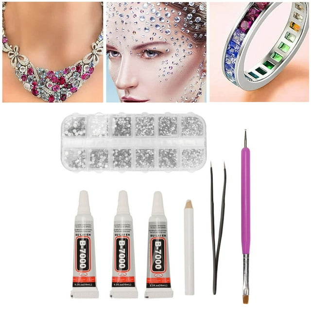 Rhinestones Glue Kit 6 Sizes Rhinestone Decor With Tool Glue For Tumblers Craft Set Home Makeup Nail Art Decoration