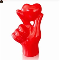 Jiyike Heart Hands Sculpture for Desktop Decoration Resin Love Finger Statue for Bathroom Shelf Decor Heart Shaped Sculpture for Books Shelf Decor