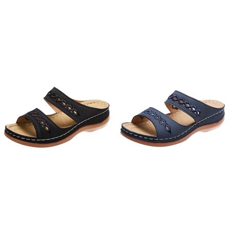 

MOVAWAKY Women Summer Solid Color On Casual Open Toe Wedges Soft Bottom Breathable Slippers Shoes Sandals Wedge Sandals for Women Dressy Sandals for Women Dressy Summer Clear Heel Sandals for Women