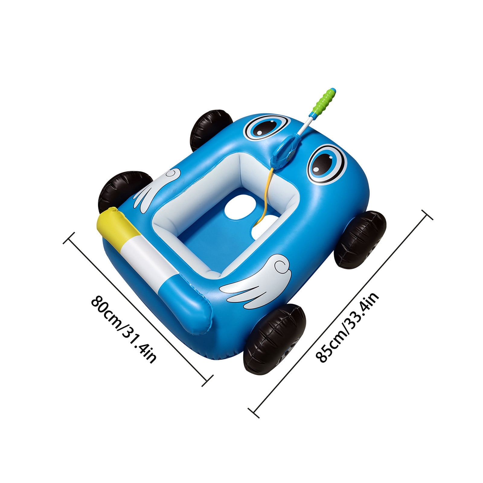 Decorr Pool Floats Kids, 31x33" Inflatable Pool Floats with Water Gun, Car-Shaped Ride-On Pool Float for Toddlers, Interactive Summer Water Toys with Built-in Sprayer, Blue
