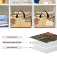 thumbnail image 6 of Oil Painting Patterns for Red Rose Pots Storage Basket Soccer Plaid Fabric Hoard Box Oversized Collapsible Closet Organizer with Metal Iron Frame 16.9×11.4×7.7in, 6 of 8