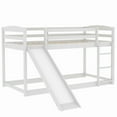 Twin Over Twin Wooden Bunk Bed with Convertible Slide and Durable
