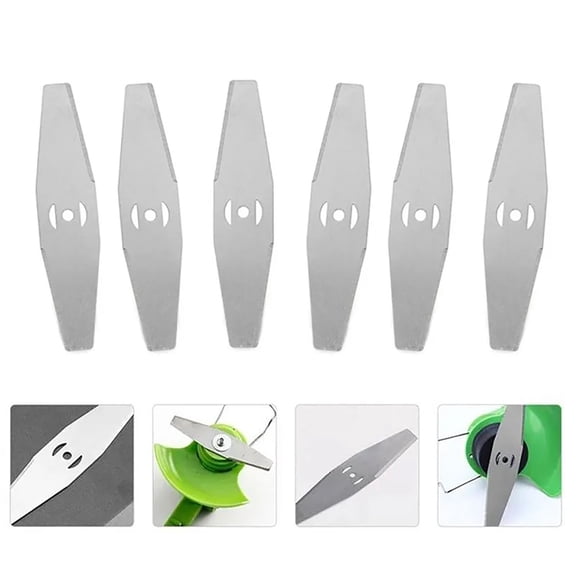 6 PCS Weed Wacker Eater Metal Blades, Universal Grass String Trimmer attachments