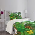 thumbnail image 3 of Ambesonne Plant Quilted Bedspread Set 2 Pcs, Lively Forest Trees, Twin Size, Emerald Multicolor, 3 of 5