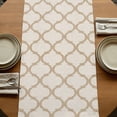thumbnail image 5 of Table Runners 72 Inches Long Dress Scarves, Beige Moroccan Farmhouse Kitchen/Dining Table Runner, Coffee Tablerunners, Morocco Geometric Quatrefoil Lattice 16x72 Inch, 5 of 9