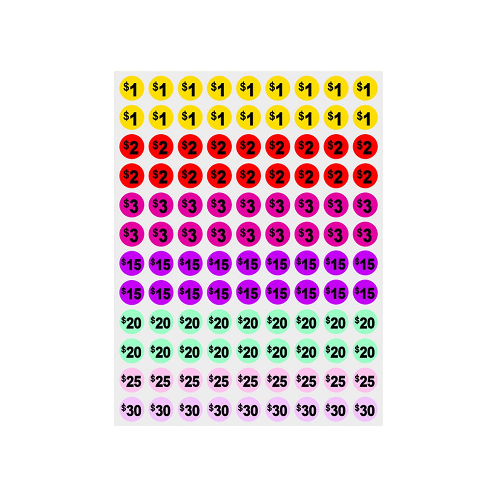 Garage Sale Stickers, Pricing Labels, Colored Dot Stickers, Small Round Price Tag, 108 Pcs Removable Pricing Labels for Small Business Shops, Supermarkets, Mall, Retail Stores
