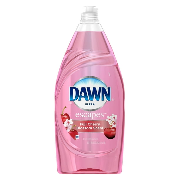 Dawn Escapes Dishwashing Liquid Dish Soap, Fuji Cherry Blossom, 34.2 oz