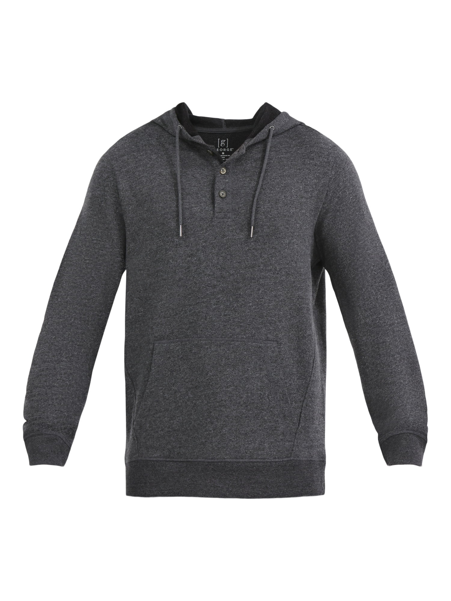 George Men's Button Henley Hoodie with Long Sleeves, Sizes S-3XL