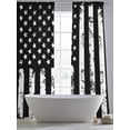thumbnail image 5 of Sheer Curtains 84 Inches Long 2 Panels, Retro Black Stripes and Stars Rod Pocket Curtain Voile Draperies, Independence Day USA Flag Light Filtering Window Treatment for Living Room Kitchen Bedroom, 5 of 8