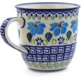 thumbnail image 2 of Polish Pottery 15 oz Mug (Pansy Morning Theme) Hand Painted in Boleslawiec, Poland + Certificate of Authenticity, 2 of 6