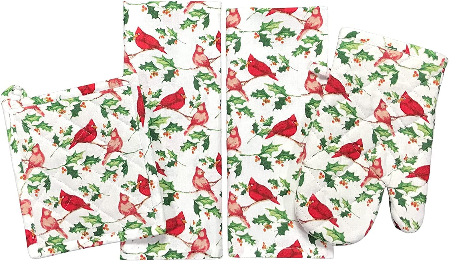 Serafina Home Holiday Kitchen Towel and Pot Holder Set Traditional