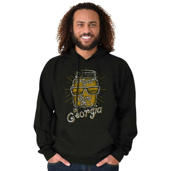 Georgia Cute GA Moonshine Mason Jar Hoodie Sweatshirt Women Men Brisco Brands S
