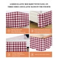 thumbnail image 6 of Plaid Red,Wrap Around Bed Skirts for California King Bed 16" Drop,Bed Skirt with Adjustable Elastic Belt Dust Ruffle Bed Valance for Bedroom Abstract Minimalistic Geometric Lattice Bed Frame Cover, 6 of 7