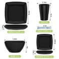 thumbnail image 7 of GPED 24 Pcs Wheat Straw Square Dinnerware Sets For 4, Unbreakable Dish Sets, Reusable Plates and Bowls Sets, Dinner Plates, Travel Camping Cutlery Set, Dishwasher Microwave Safe, Black, 7 of 7