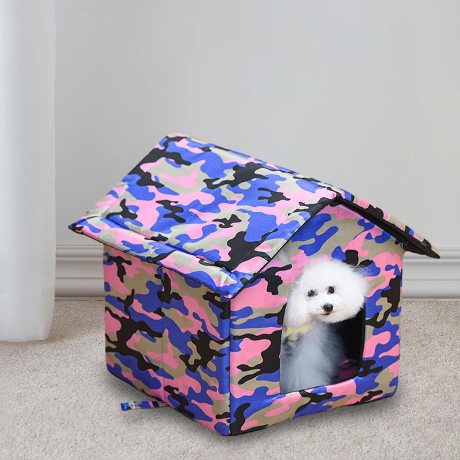 Cat Houses for Outdoor Cats,Waterproof Stray Cats Shelter,Feral Cats Dogs House Foldable Warm Bunny Cave Anti-Slip Small Animal Tent Bed ,M