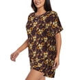 thumbnail image 2 of Lsque Sunflowers with Skull and Hand Women's Short-Sleeved Pajama Set - 2 Piece Soft and Lightweight Sleepwear Set-Medium, 2 of 9