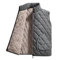 thumbnail image 2 of Men's Stand Collar Corduroy Vest Fleece Lined Zip up Regular Fit Thermal Sleeveless Waistcoat with Pockets for Fall Winter Loungewear Causal Outdoor Work Daily Activities Gray XXL, 2 of 9