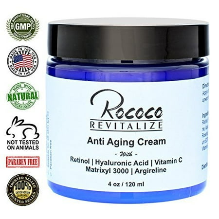 - Anti Aging Cream with Retinol Vitamin a Hyaluronic Acid and Vitamin C Matrixyl 3000 Argireline Peptide - 4oz