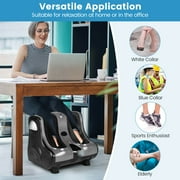 Costway Foot & Calf Massager with Heat Vibration Deep Kneading Shiatsu Foot Massage Machine Grey