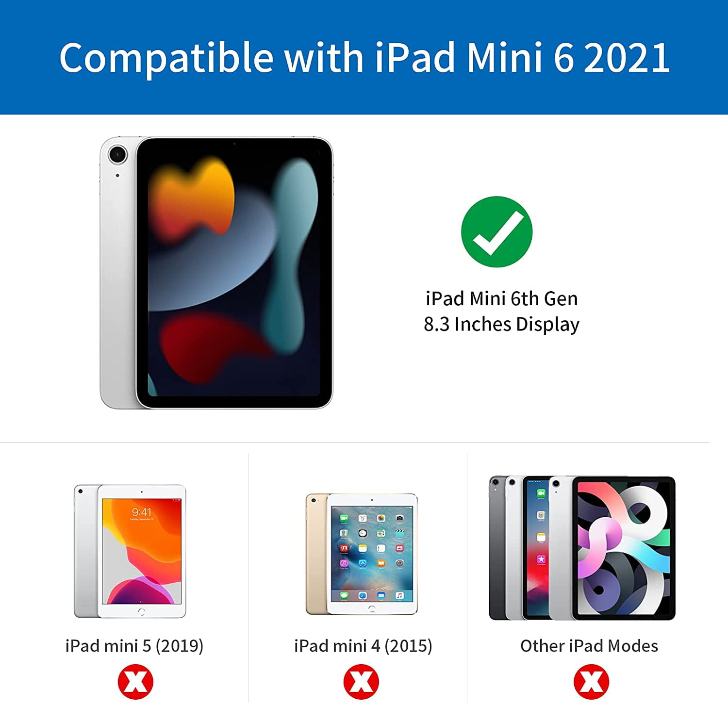 Mobigear DuoStand - Coque Apple iPad Mini 6 (2021) Etui Rotatif - Bleu  614431 