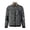 Dark Gray-2, variant on Men's Color Splicing Fleece Lined Stand Collar Zip Up Casual Jacket, Waffle Texture PU Patchwork Long Sleeve Outerwear, Warm Winter Coat for Men