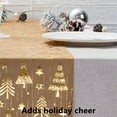 thumbnail image 4 of JWshufel Christmas Tree Table Runner Christmas Thanksgiving Decorations Soft,Mid Thick Polyester Long Lasting Stitching for Dining,Parties 11.0in Gold, 4 of 5
