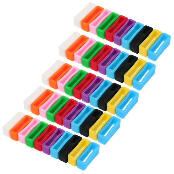 ETHZZLE 50Pcs Silicone Watch Strap Holder Loops Soft Comfortable Replacement Watch Band Keepers