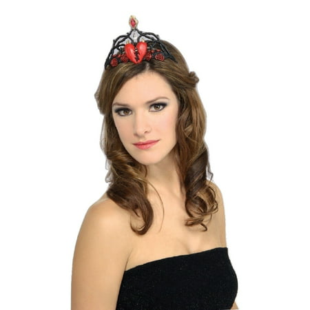 Queen of Broken Hearts Heart Tiara Crown Hat Adult Womens Costume Accessory