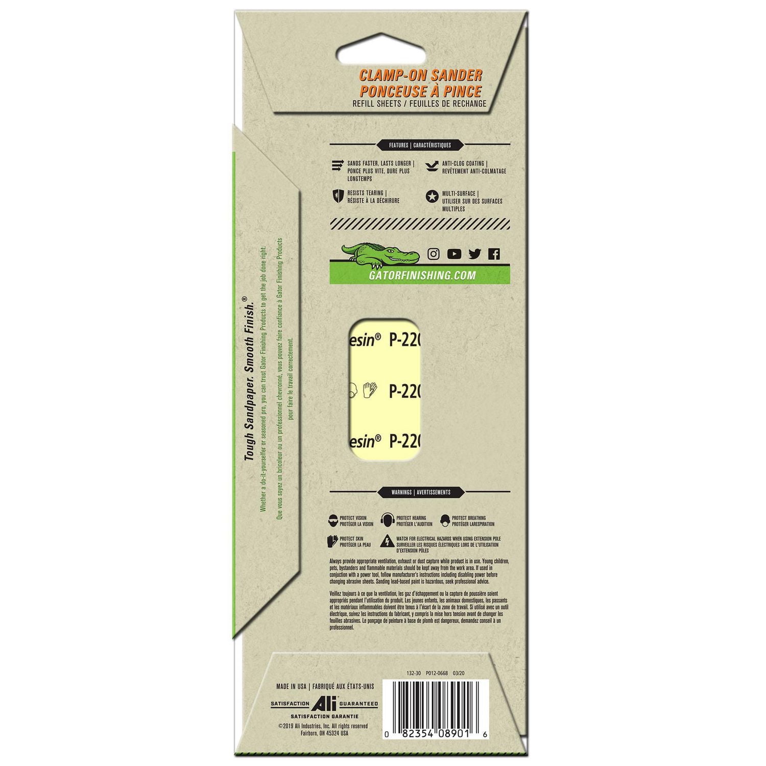 GATOR Red Resin Clamp-On 1/3 Sanding Sheets, Assorted