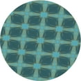 thumbnail image 1 of Ahgly Company Tapis Rond Lavable en Machine Intérieur Transitionnel Moyen Vert Sarcelle, 6 Pieds Rond, 1 of 7