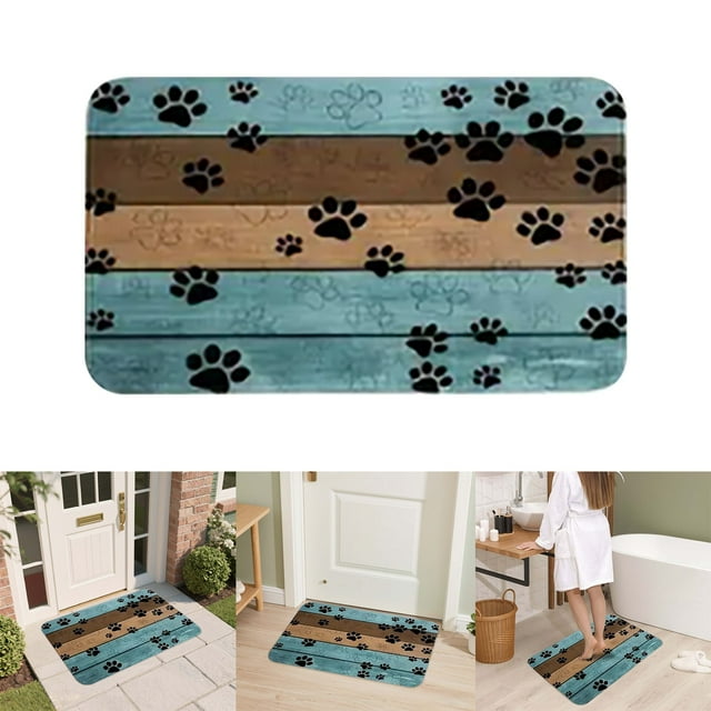 Flannel Doormat for Home Welcome Mat Non Entryway Rug Decorative Entry Floor Carpet for Living Room Kitchen Bedroom