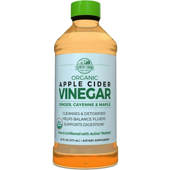 Country Farms Organic Apple Cider Vinegar Dietary Supplement, 16 oz.