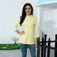 thumbnail image 6 of Garbnen Mock Neck Top for Women Fitted 3/4 Length Sleeve Womens Tops Dressy Spring Summer Elbow Length Sleeve Womens Tunic Tops, 6 of 7