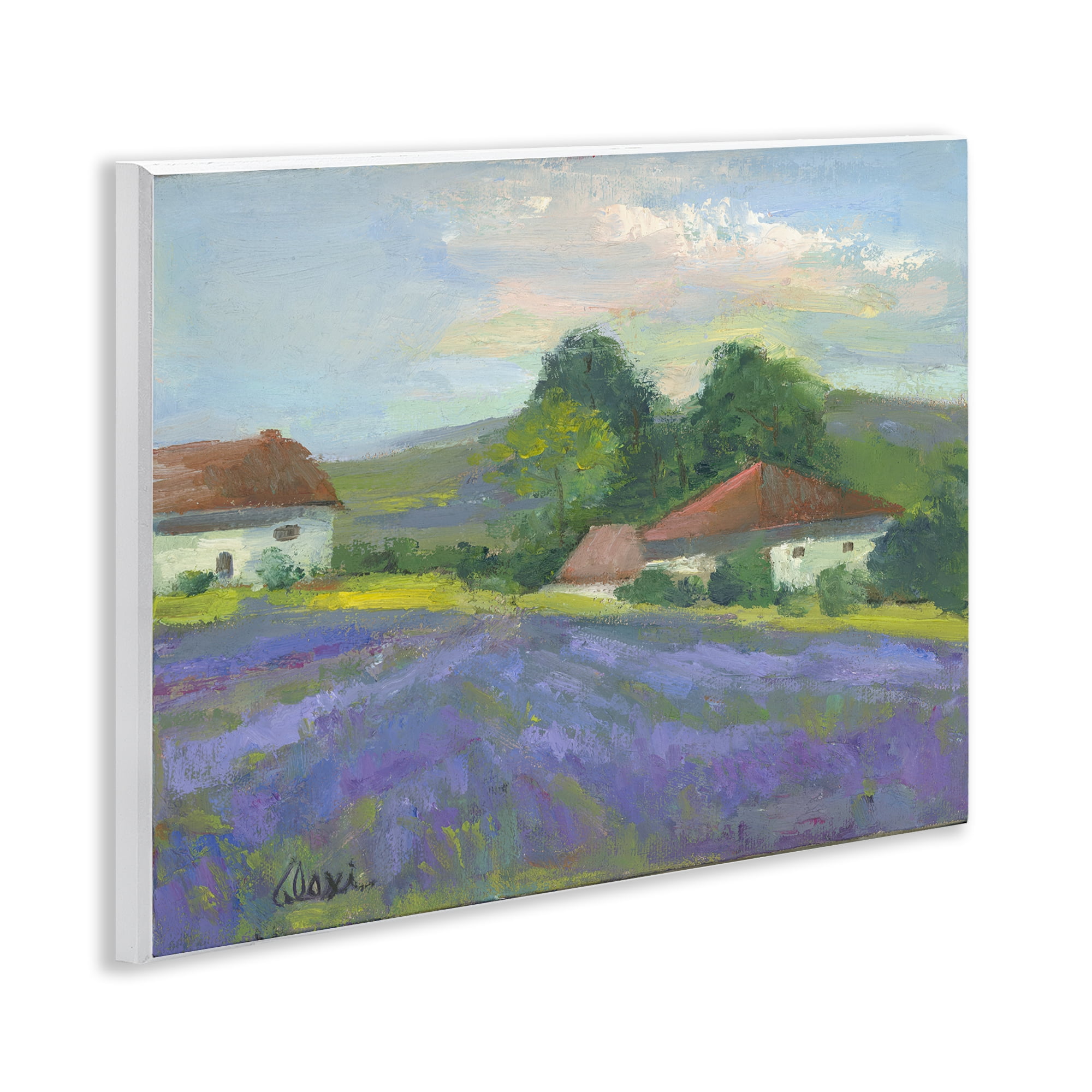 Stupell Industries Lovely Lavender Farmland Landscape & Nature Painting Unframed Art Print Wall Art, 14 x 11