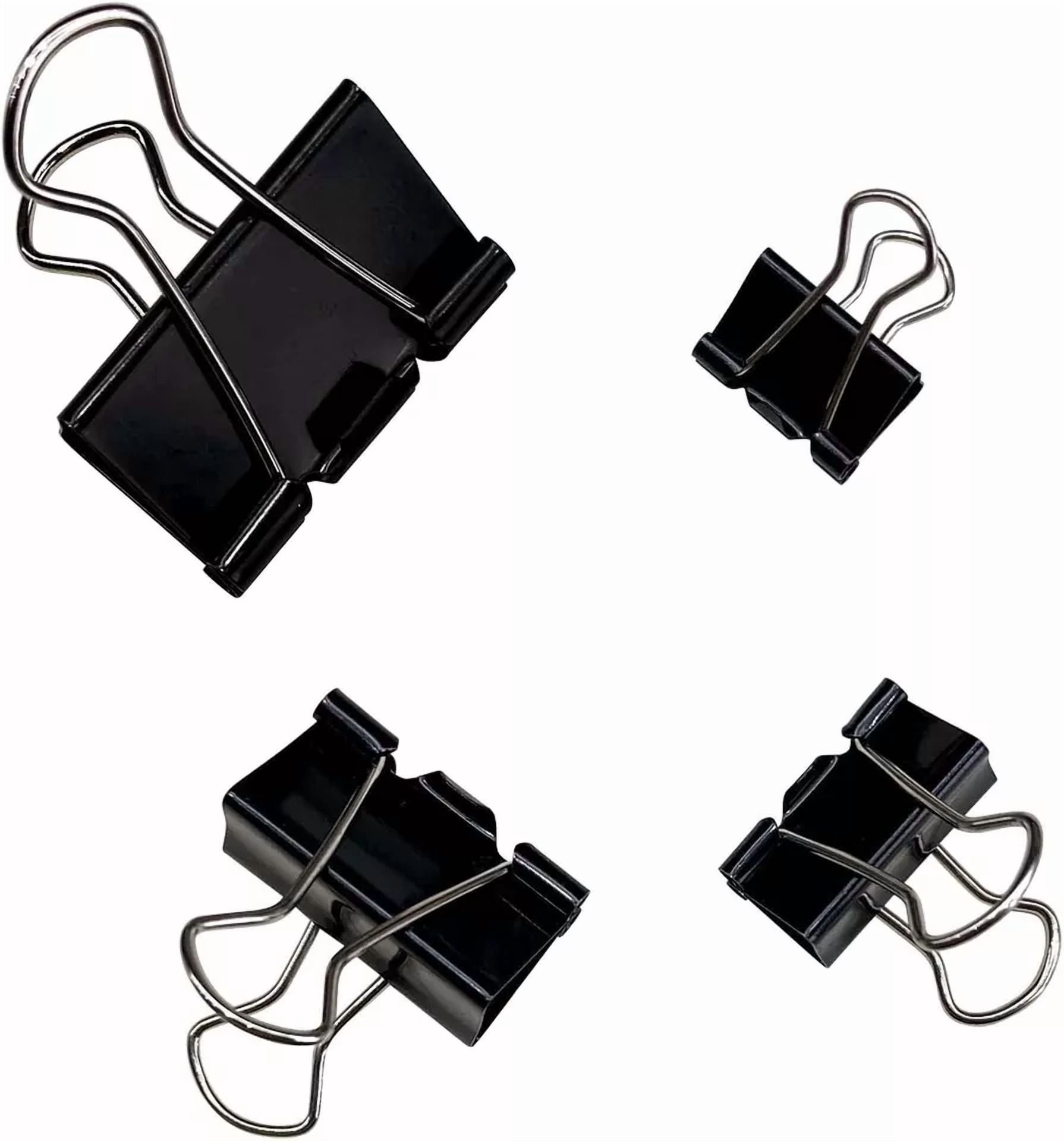 CIRCLE- Binder Clips Paper Clamps Office Supplies 4 Assorted Sizes 120 Pcs Modern New