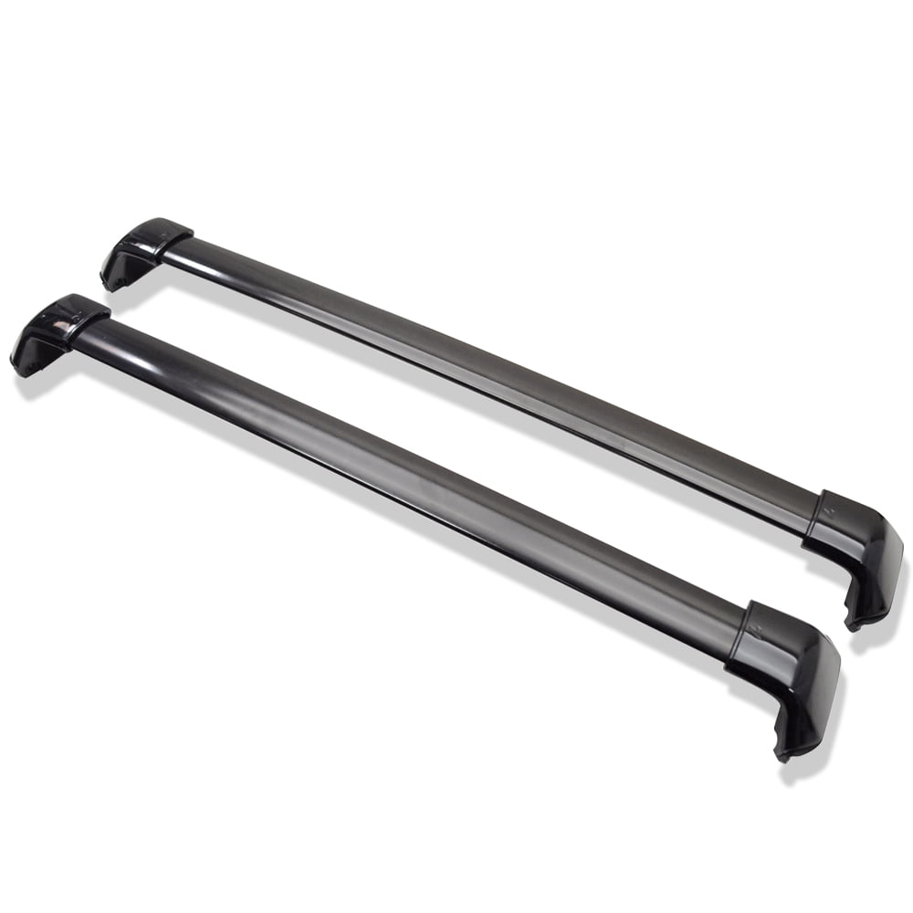 Ikon Motorsports Compatible with 12-16 Honda CRV OE Factory Style Roof Rack Cross Bar Black Polish 2Pc