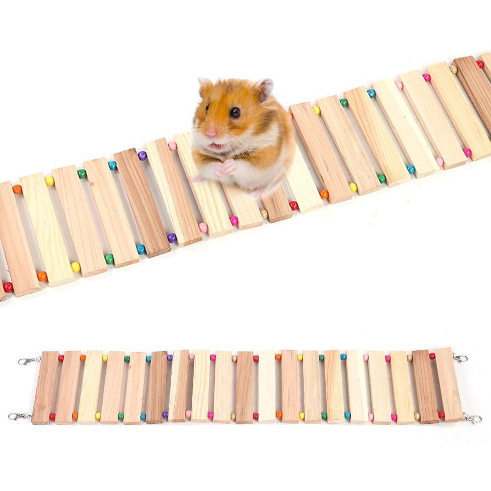 Pet Ladder Toy Wood Hanging Soft Bridge Widen Cage for Parrots Birds Squirrel