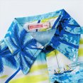thumbnail image 5 of kaprioy Toddler Baby Boy Summer Outfits Little Kids Hawaiian Clothes Short Sets Sunset Palm Leave Top Shirt T-shirt Tops Shorts 2PCS Clothes Set, 5 of 7