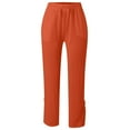 thumbnail image 5 of vigerkar 2025 Summer Women Casual Lightweight Drawstring Elastic Waist Pants with Pockets Orange, XXL, 5 of 7