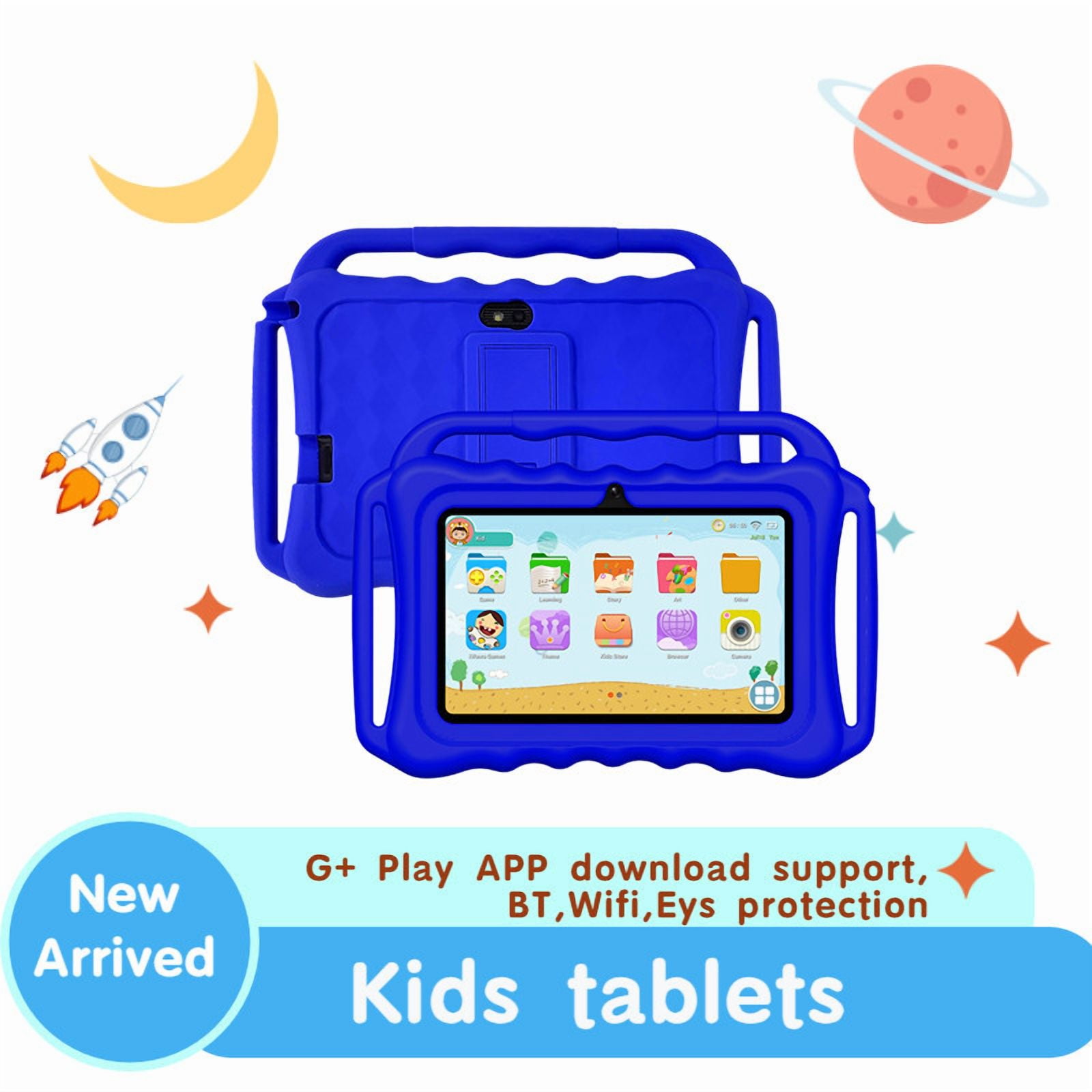 Kids Tablet with FREE Educational Contents, Android 12 Study Pad,7 Inch HD display,4GB RAM 32GB ROM,Quad Core,WIFI,Bluetooth,2Cameras,Google Teachers Approved Apps, Online Class Zo