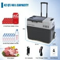 thumbnail image 3 of Chery Industrial 42Qt Portable Refrigerator Car Freezer with Battery and 6'' off-Road Wheels, 12V,45W Cooler Freezer,Low Noice, 3 of 11