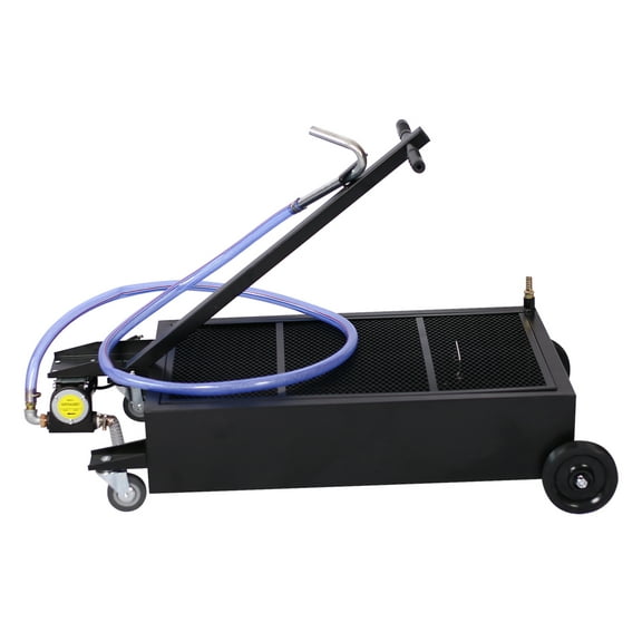 20 Gallon Oil Drain Pan with Electric Pump - Low Profile Oil Drainer for Trucks & Automotive