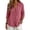 Hot Pink, variant on Only Moment Button Down Shirts for Women 3/4 Sleeve V Neck Linen Casual Loose Long Sleeve Solid Lapel Long Blouses Tops with Pockets Hot Pink,S