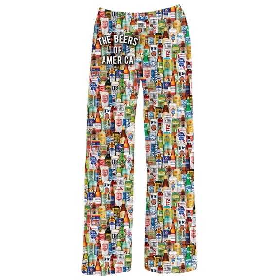 Collections Etc The Beers Of America Elastic Waist Funny Lounge Pants