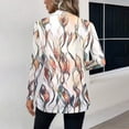 thumbnail image 5 of Women's Fashion Athleisure Long-Sleeve Vintage Floral Print Stand Collar Polo Shirt Top, Comfortable & Skin-Friendly & Breathable, Gifts for Women, 5 of 6